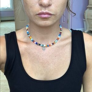 Olorful beaded choker necklace